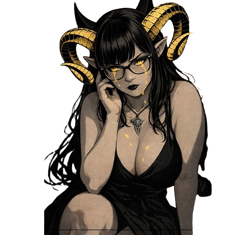 Arte principal da Demonyza_ com estética dark gold.